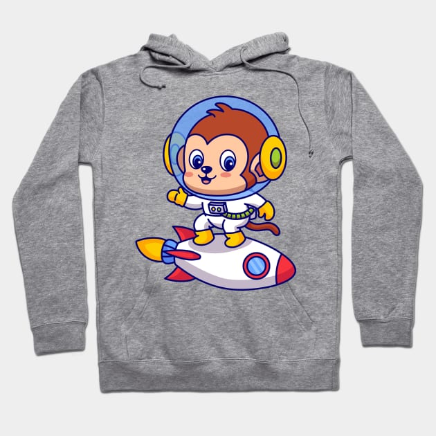 Surfing Monkey Astronaut Hoodie by yellowline